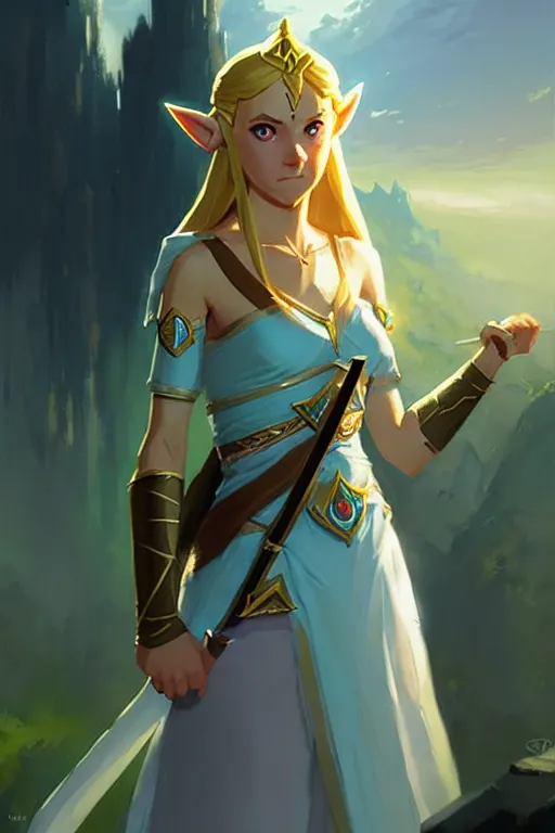 Image similar to princess zelda by greg rutkowski