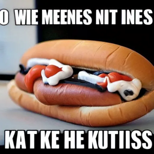 Image similar to meme about hotdogs and kittens