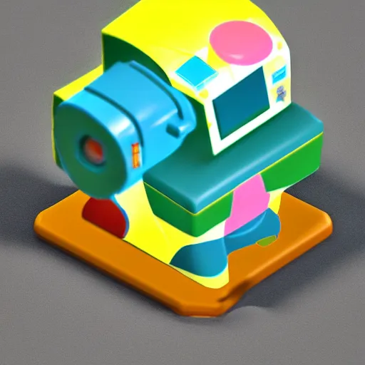 Image similar to isometric cute 3 d low - poly japanese macque using a camera