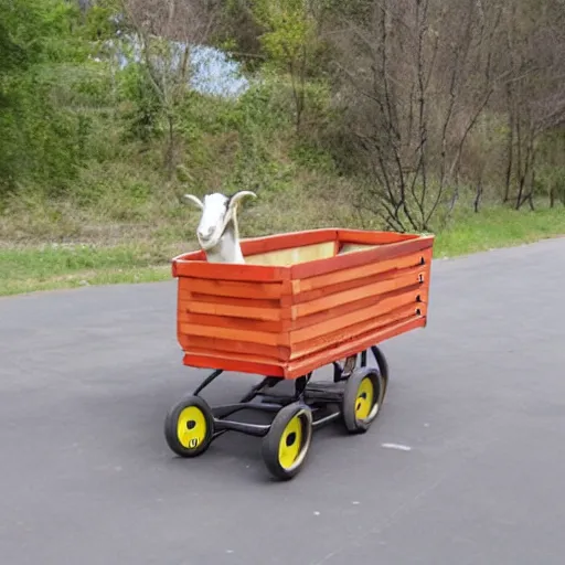 Prompt: a goat cart go kart