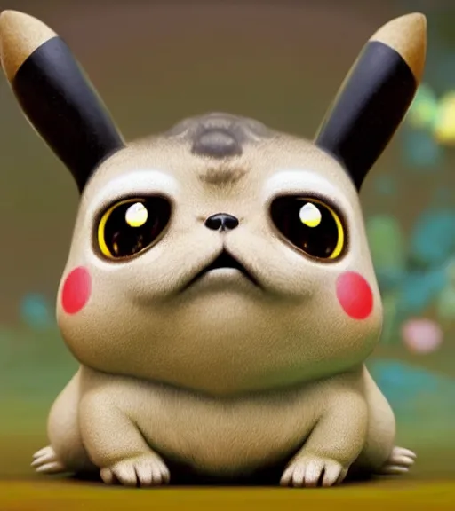 Prompt: very beautiful portrait of an extremely cute and adorable pikachu pug, smooth, perfect face, fantasy, character design by mark ryden and pixar and hayao miyazaki, sharp focus, concept art, harvest fall vibrancy, intricate detail, cinematic lighting, hyperrealistic, 3 5 mm, diorama macro photography, 8 k, 4 k
