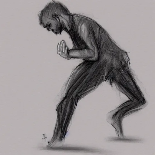 Image similar to Sketch of soul leaving body after stubbing toe, hurting, hurting