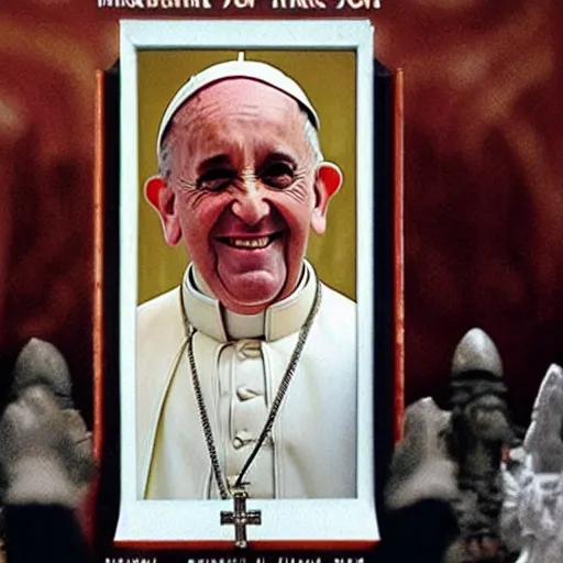 Image similar to movie frame, movie still, movie advertisement poster, the pope in the main role in saving private james ryan