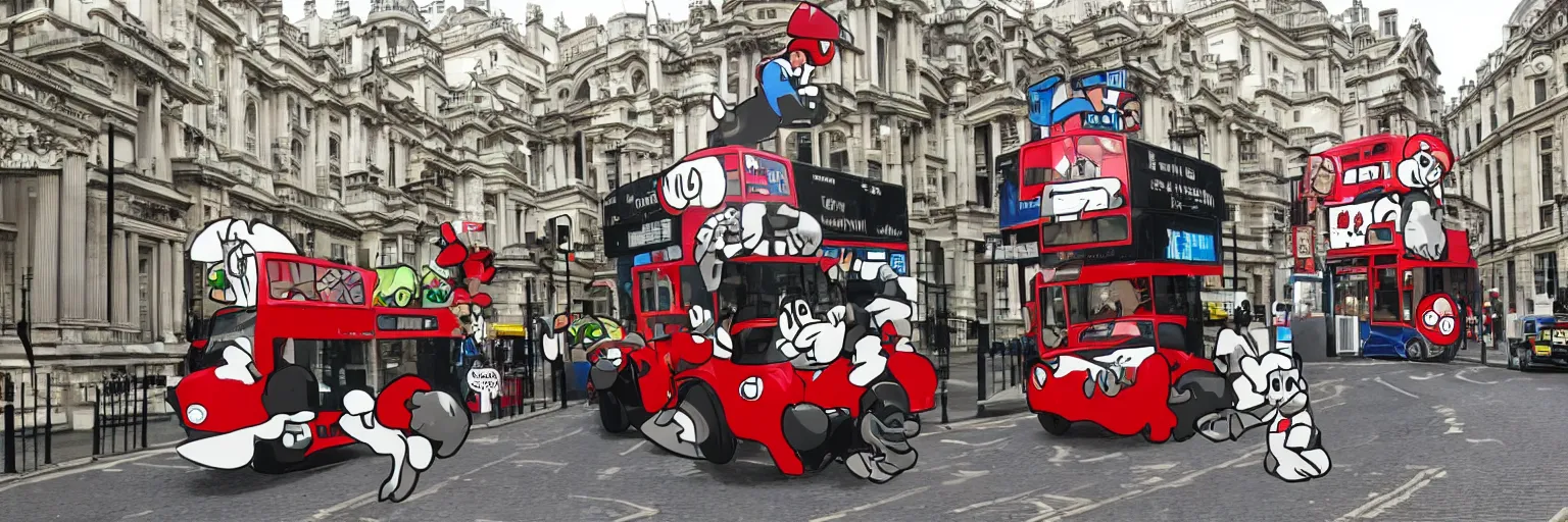 Image similar to london in style of super mario,