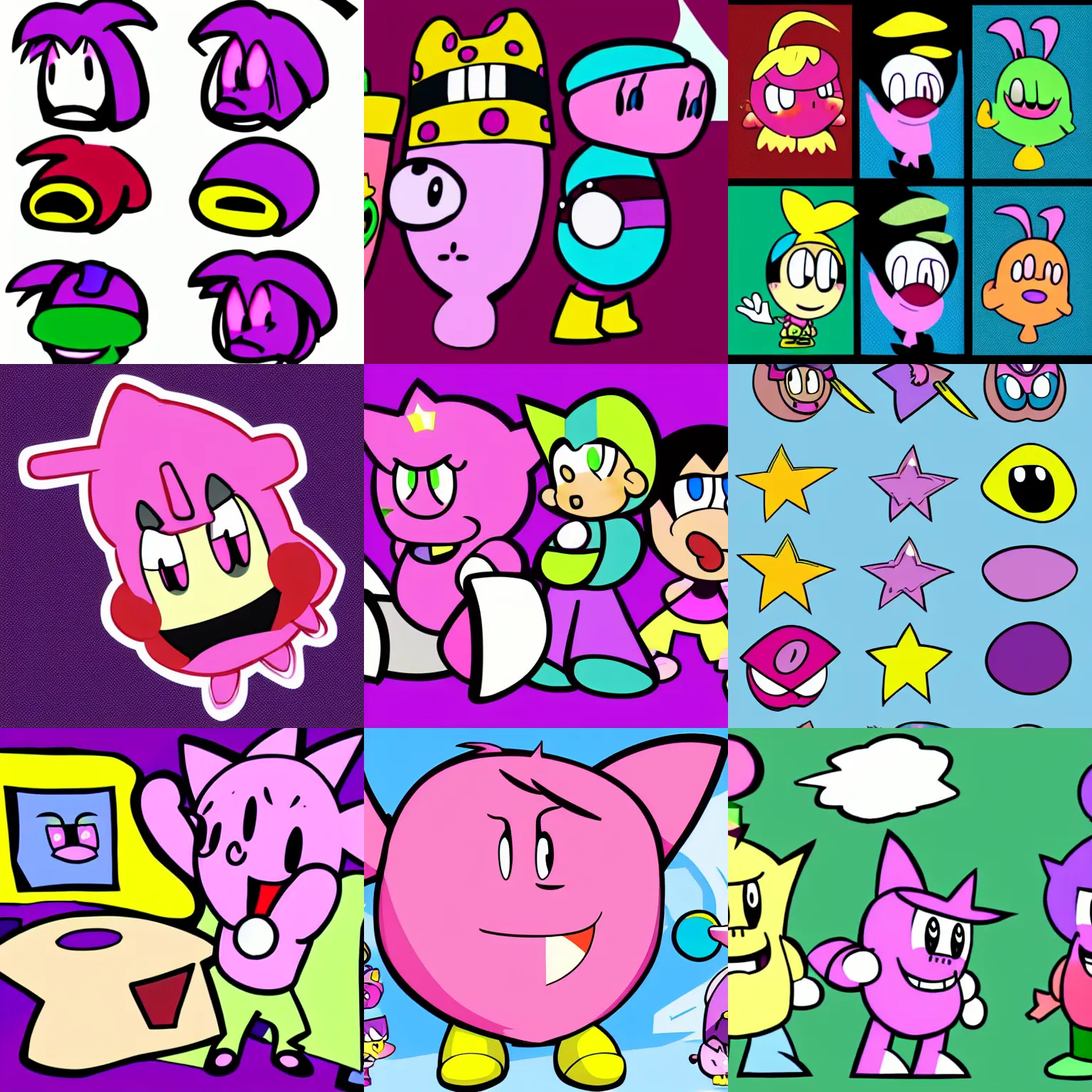 Prompt: kirby in the style of fairly oddparents