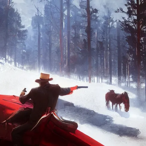 Prompt: putin in red dead redemption 2 by greg rutkowski