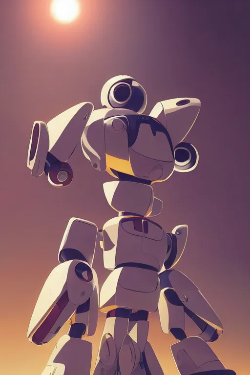 Image similar to metabots medabots medarotto medarot robot minimalist comics, behance hd by jesper ejsing, by rhads, makoto shinkai and lois van baarle, ilya kuvshinov, rossdraws global illumination ray tracing hdr radiating a glowing aura