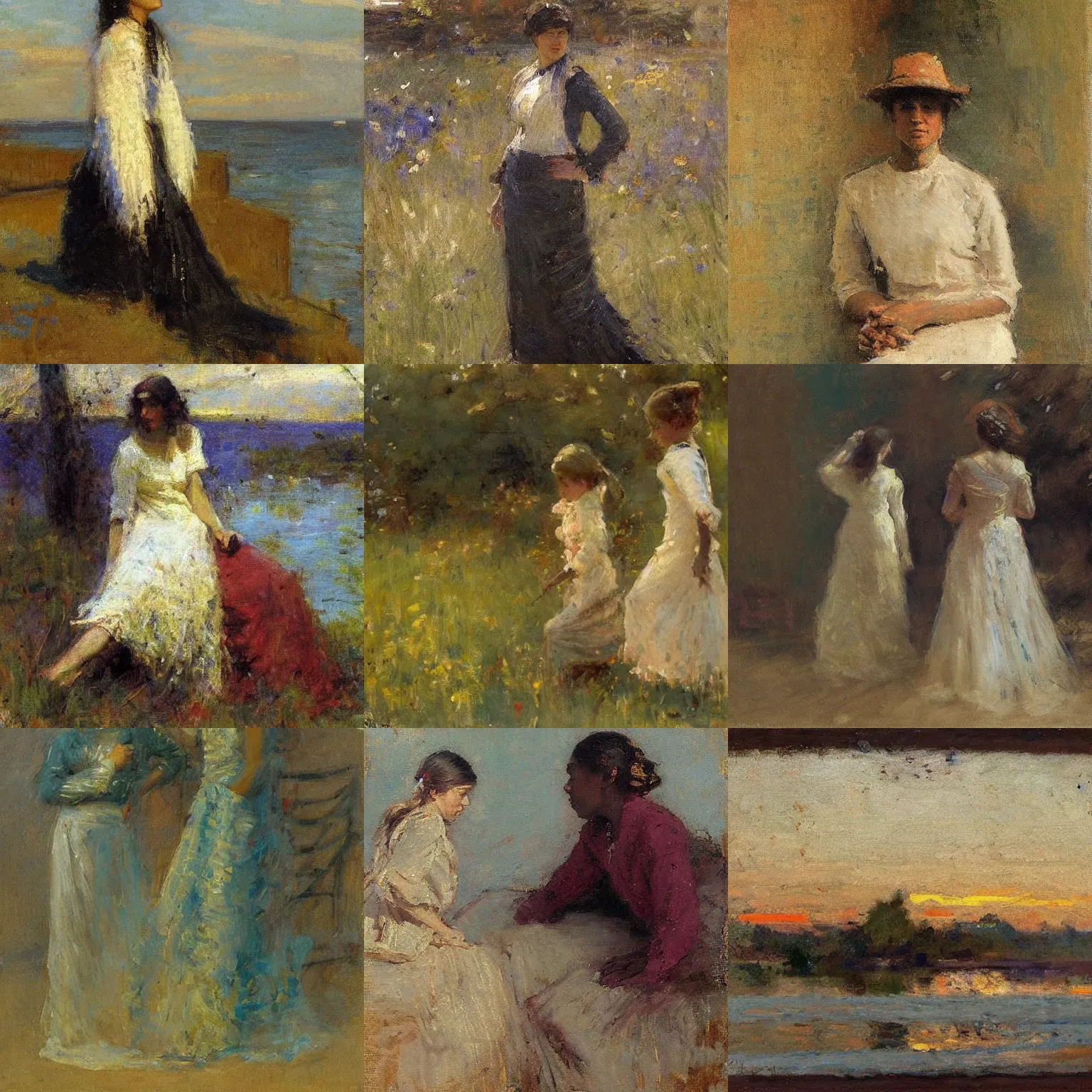 Prompt: an artwork by frank weston benson