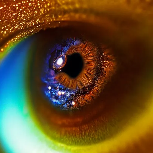 Prompt: Liminal space in outer space, eye macro photography!!!!!