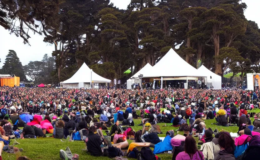 Prompt: a music festival in golden gate park