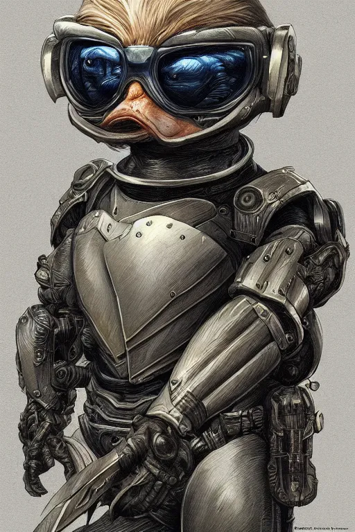 Image similar to Portrait of pepe with a spoon wearing futuristic power armor, fantasy, intricate, highly detailed, digital painting, trending on artstation, sharp focus, illustration, style of Stanley Artgerm and Greg Rutkowski and Dan Mumford