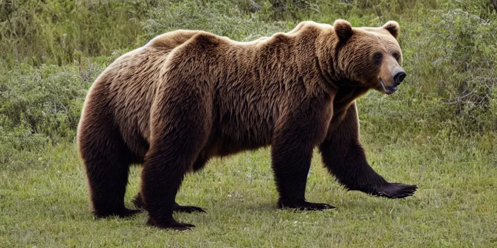 Image similar to brown bear with tzar cannon on his back