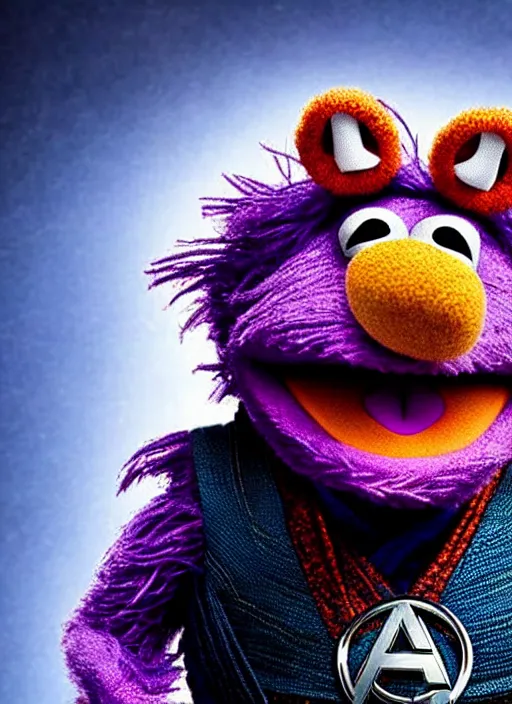 Image similar to studio portrait still of muppet!!!!! doctor strange in avengers endgame!!!!!! as a muppet muppet as a muppet, 8 k, studio lighting, key light,