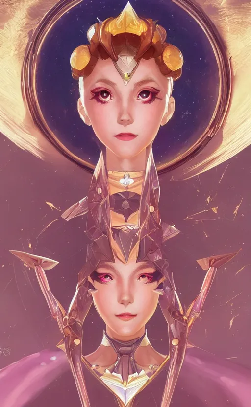 Image similar to symmetry!! portrait of sailor moon! alien in the style of horizon zero dawn, machine face, intricate, elegant, highly detailed, digital painting, artstation, concept art, smooth, sharp focus, illustration, art by artgerm and greg rutkowski and alphonse mucha, 8 k