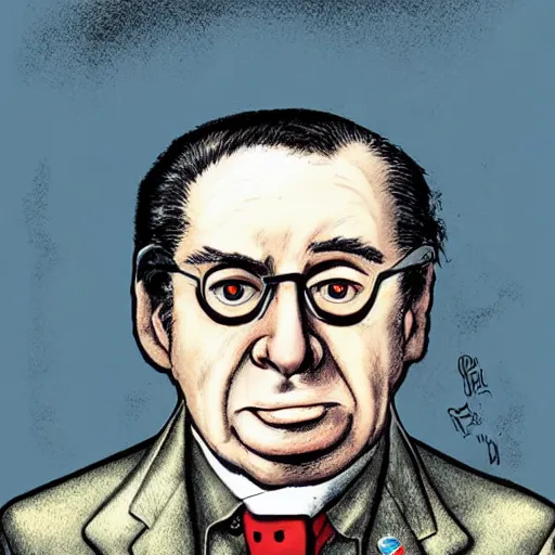 Prompt: a beautiful portrait of alfred e neumann from mad magazine, as a person.