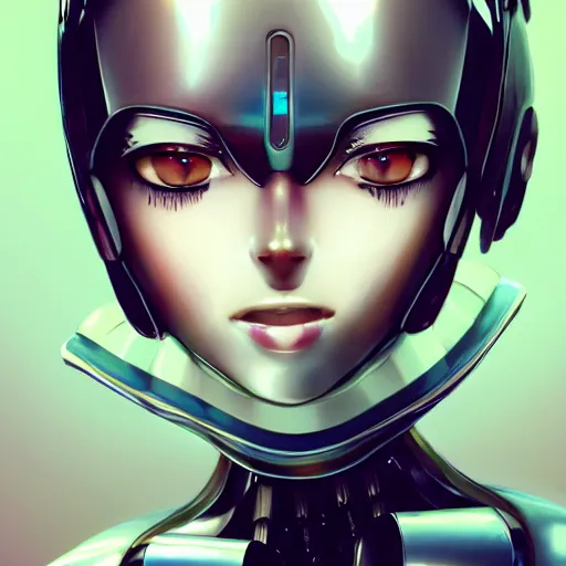 Image similar to beautiful and gorgeous anime android robot girl with glossy skin, artstation, high quality, highly detailed,