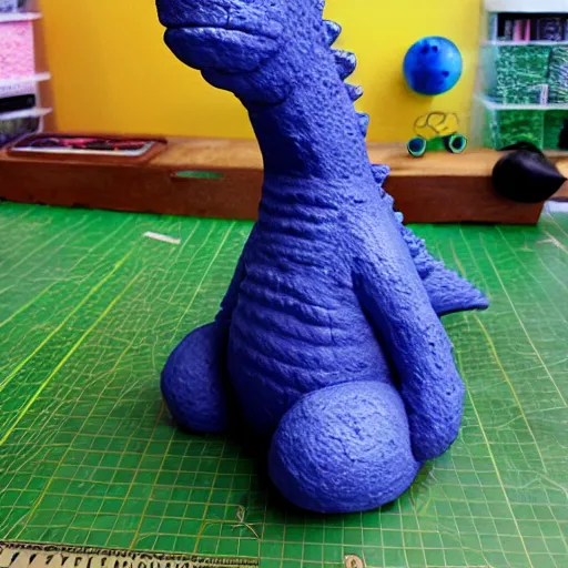 Prompt: Plasticine Godzilla