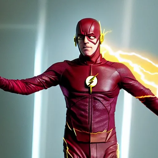 Image similar to jeffrey epstein as the flash, 8 k