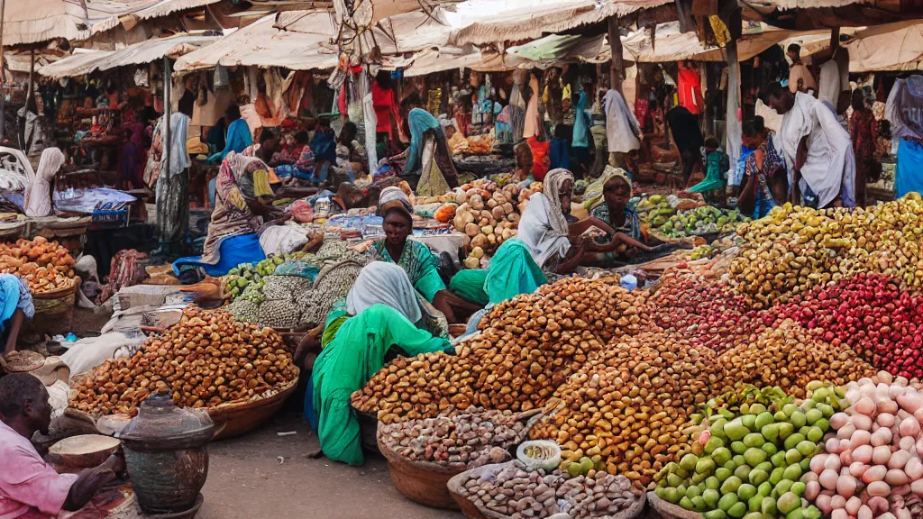 Image similar to market in djibouti, photography, realistic