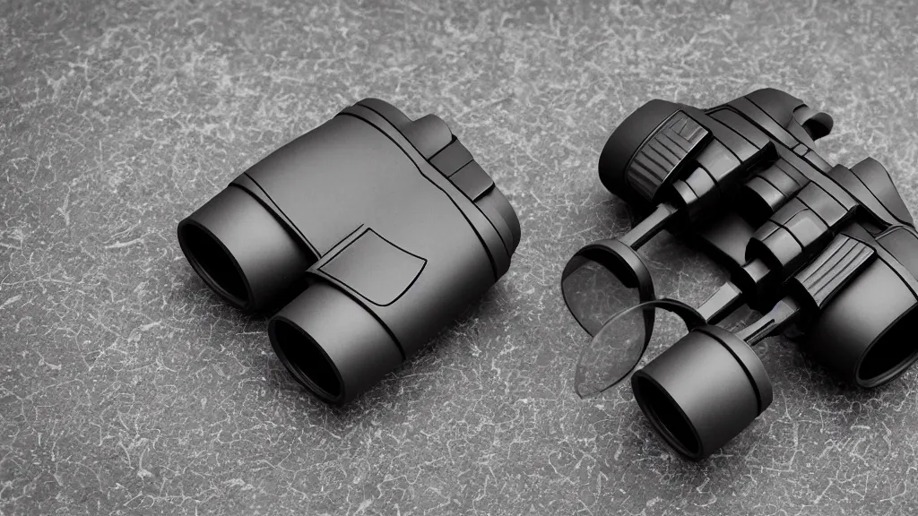 Image similar to infrared corrosive binoculars isometric puzzle game, intricate design binoculars