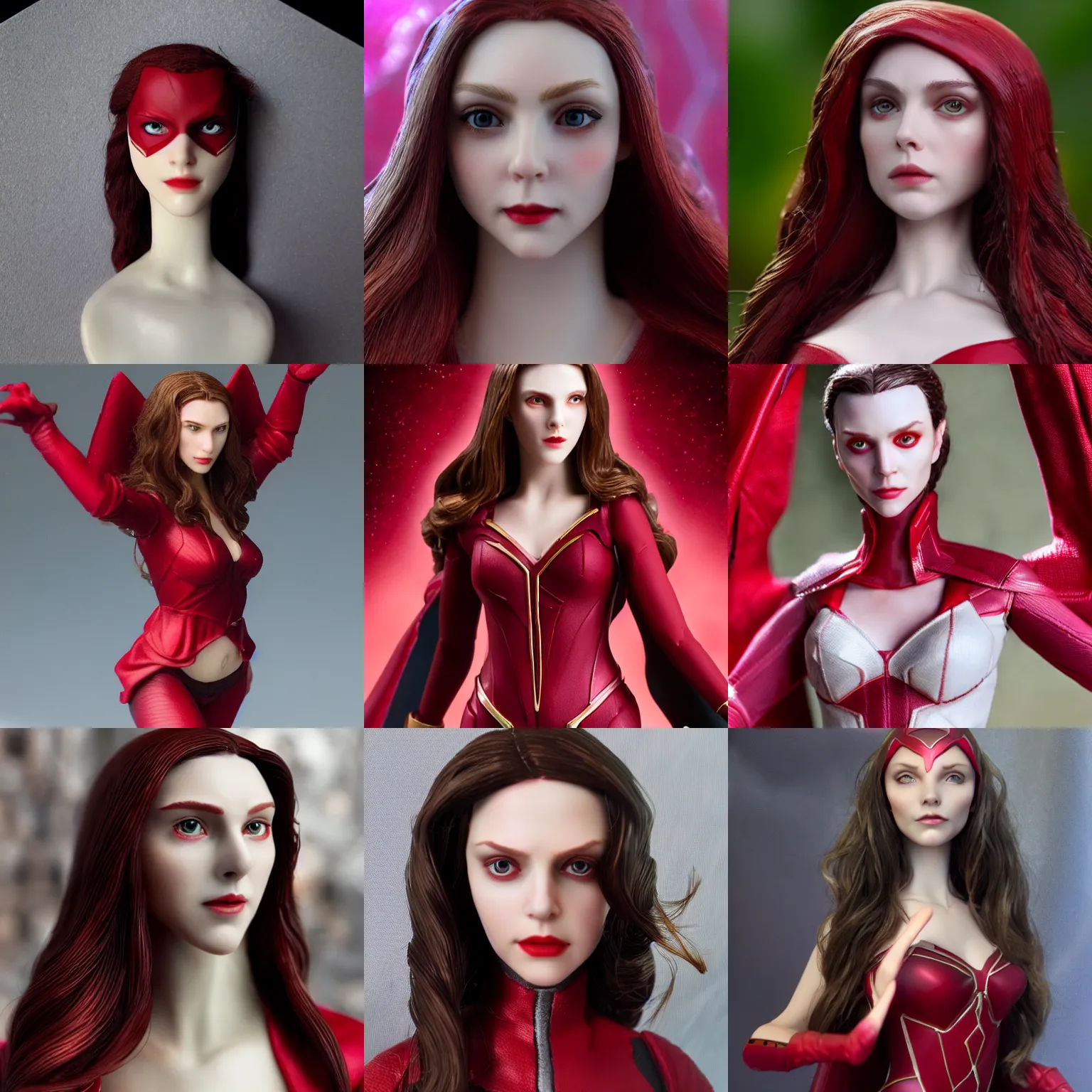 Prompt: fully closed The Scarlet Witch, Perfect face, fine details, high detail, high modernization, ultra mega super hyper realistic, ultra mega super hyper beautiful, full body,