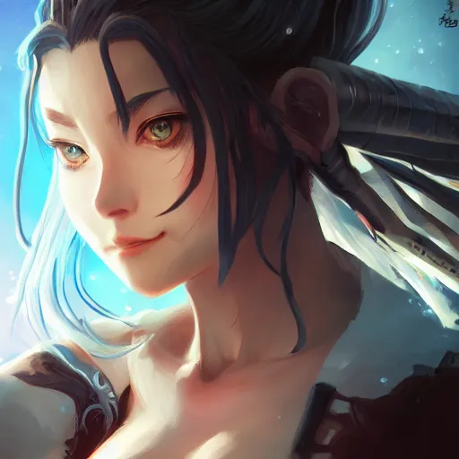 Prompt: A close-up anime portrait of Enji Night as Lydia from Skyrim, by Stanley Artgerm Lau, WLOP, Rossdraws, James Jean, Andrei Riabovitchev, Marc Simonetti, and Sakimichan, tranding on artstation