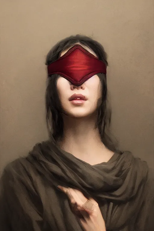 Prompt: a fancy portrait of a blindfolded women by greg rutkowski, sung choi, mitchell mohrhauser, maciej kuciara, johnson ting, maxim verehin, peter konig, 8 k photorealistic, cinematic lighting, hd, high details, dramatic, atmosphereric, trending on artstation