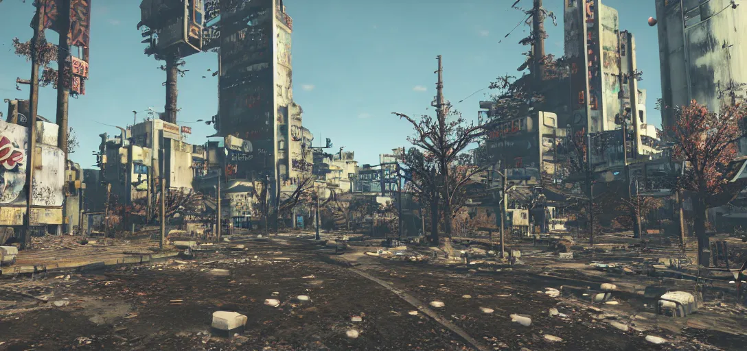 Image similar to Photo of Tokyo in Fallout 4 Style, 8K, daytime, high quality