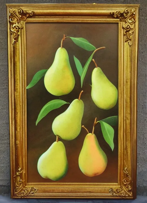 Prompt: vintage beautiful painting of the gift of life pear