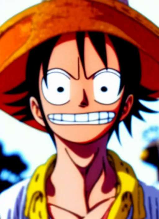 Image similar to photograph of a luffy face, depth of field, focus,