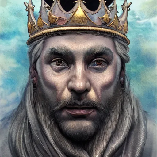 Image similar to an Artstation 3d render of Very very very very highly detailed beautiful mystic portrait of a phantom king with galaxy, tattoos by Anton Pieck, intricate, extremely detailed, digital painting, artstation, concept art, smooth, sharp focus, illustration, intimidating lighting, incredible art,