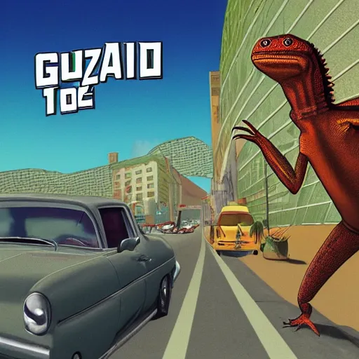 Image similar to lizard gta cover art