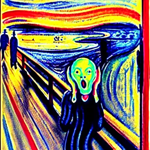 Prompt: the scream in reailistic