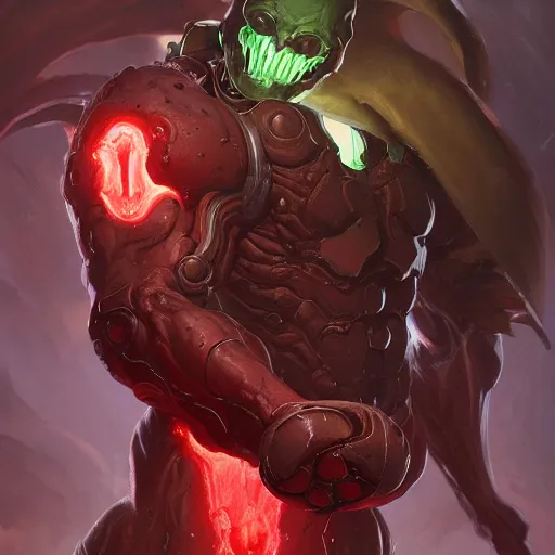 Prompt: doom, muscular male undead cyborg, muscle, fungus, painted by stanley lau, painted by greg rutkowski, painted by stanley, artgerm, masterpiece, digital art, trending on arts