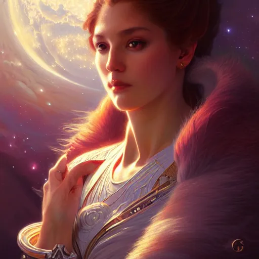 Prompt: Portrait of Sniba Inu in space, D&D, fantasy, intricate, elegant, highly detailed, digital painting, artstation, concept art, smooth, sharp focus, illustration, art by artgerm and greg rutkowski and alphonse mucha