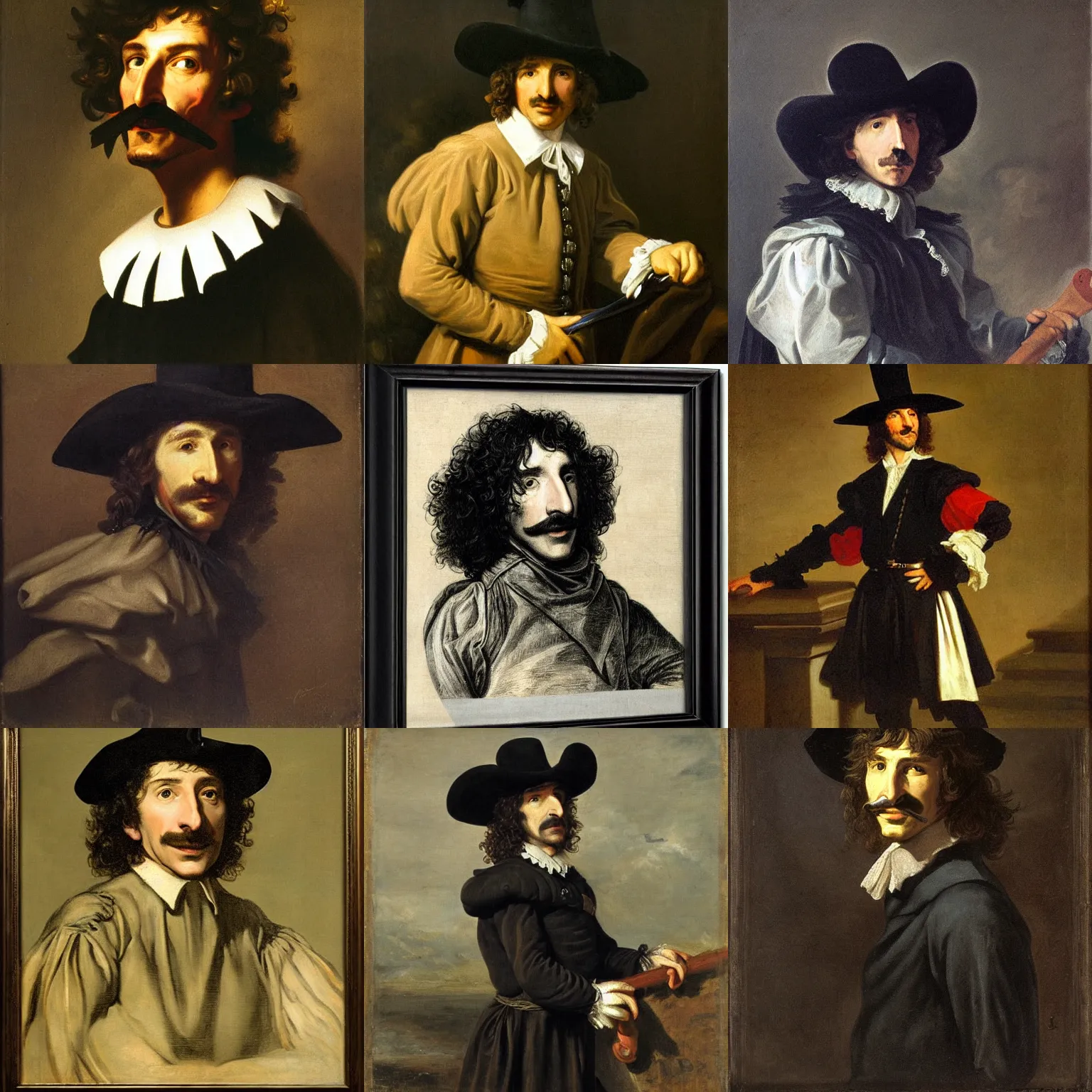 Prompt: portrait of Cyrano de Bergerac, dramatic, high contrast, theatrical, lumnious, cinematic lights, oil canvas by Louise Élisabeth Vigée Le Brun