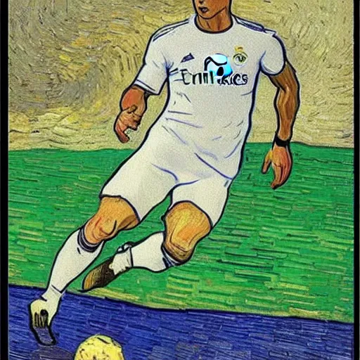 Prompt: cristiano ronaldo by van gogh,