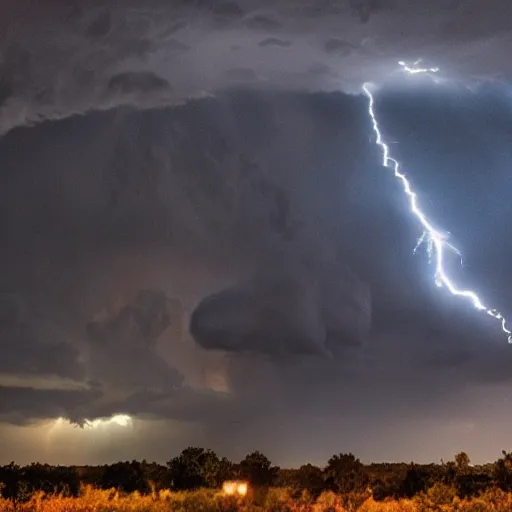 Image similar to giant eyeball in the sky, thunder and lightning in the background, dramatic lighting, melancholy