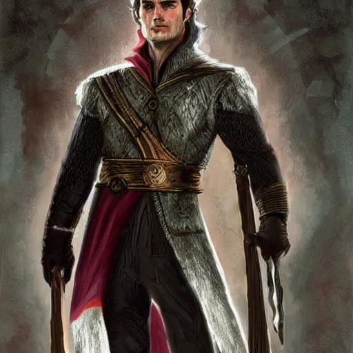 Prompt: henry cavill as a fantasy mage, art by alexey gogin