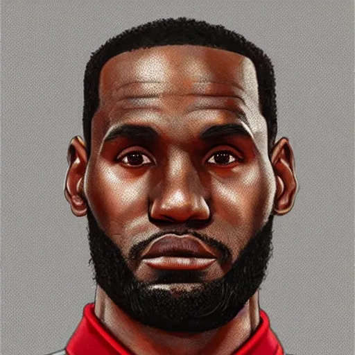 Image similar to Lebron James, Mao Zedong portrayed by Los Angeles Laker Lebron James, digital art, trending on artstation oil on canvas artstation by J. C. Leyendecker and Edmund Blair Leighton and Charlie Bowater octane render