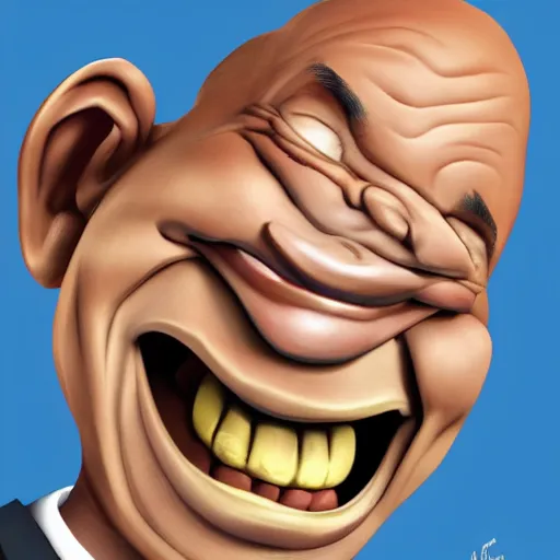 Image similar to Caricature of Jacob Zuma laughing, artstation, detailed, funny