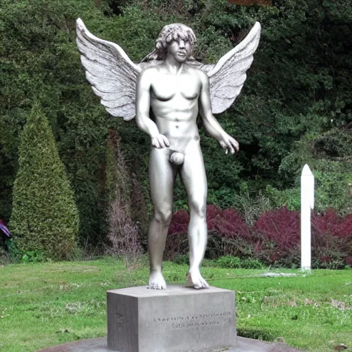 Prompt: male demonic angel monument