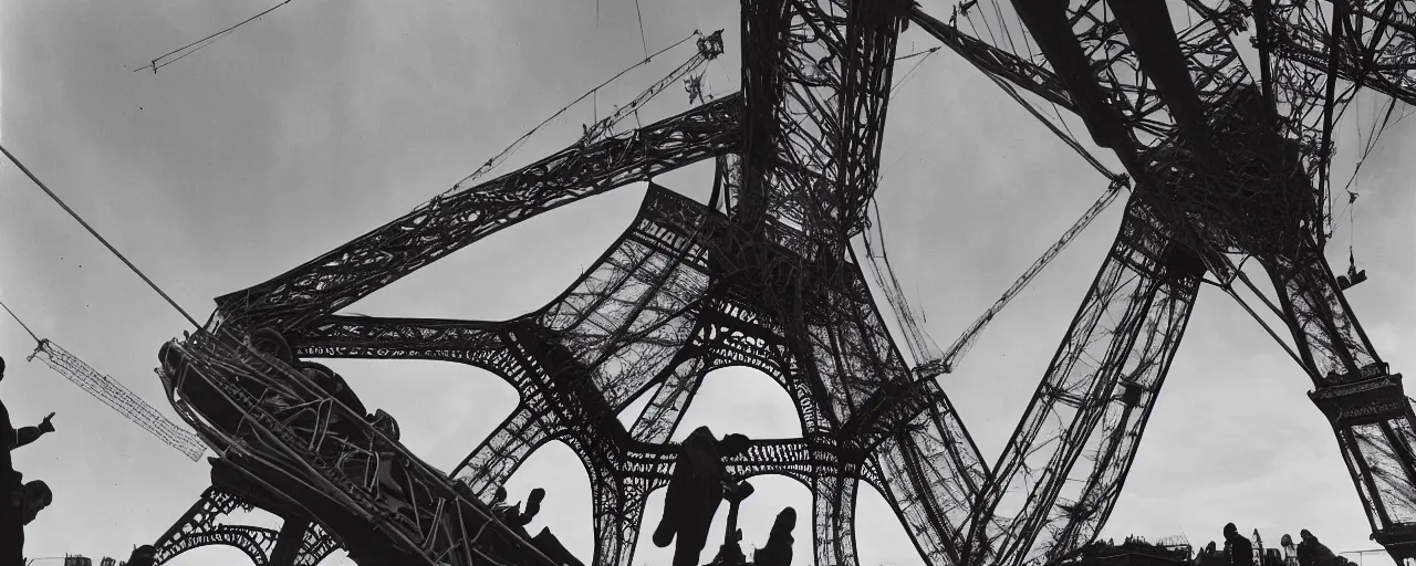 Image similar to building the eiffel tower with spaghetti, canon 1 0 mm, cinematic lighting, photography, kodachrome film