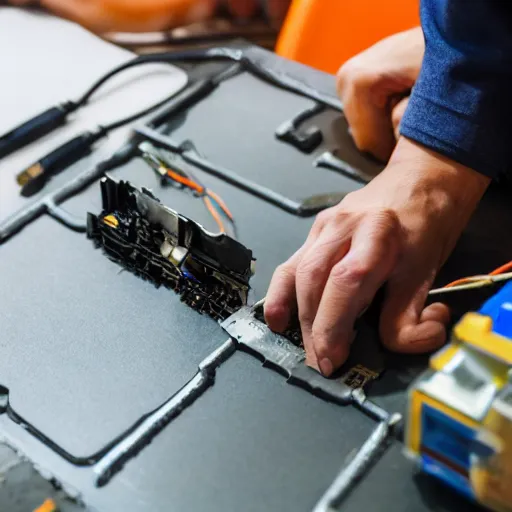 Prompt: detailed photo of a dog fixing an open CPU with tools in hands, dlsr photo