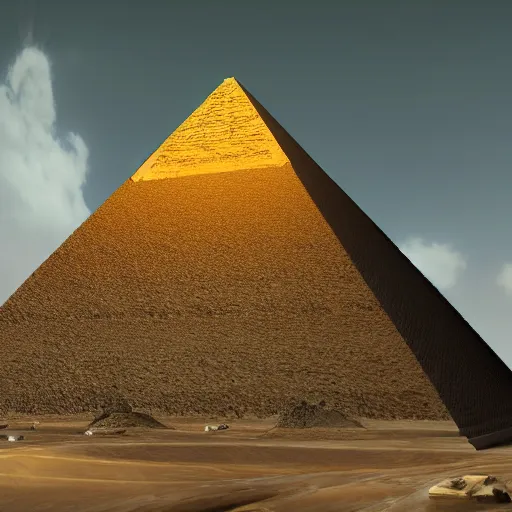 Prompt: A pyramid opened, 4k, uhd, artstation, photorealistic, trending