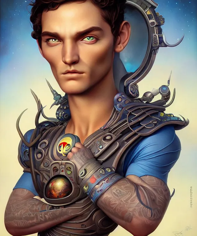 Image similar to a male earth elemental portrait, pixar style by tristan eaton stanley artgerm and tom bagshaw