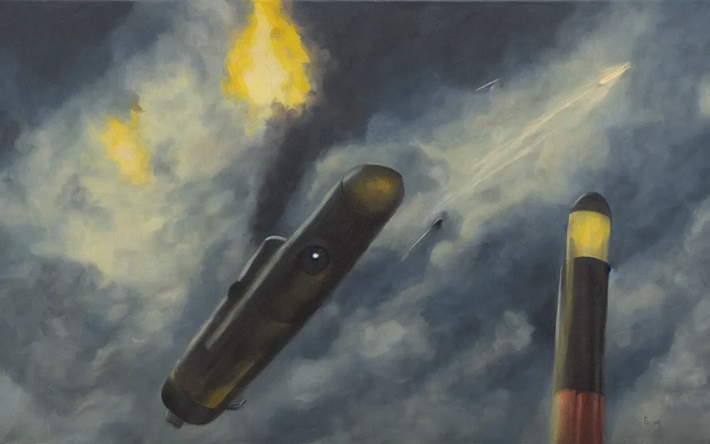 Image similar to rockets, ominous, oil on canvas, by edelfelt