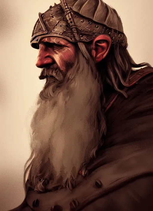 Prompt: viking looking tired, portrait, dramatic light, fierce, digital painting