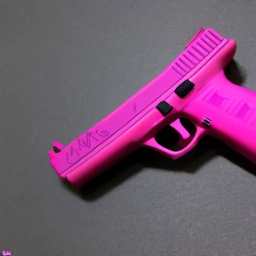 Image similar to pink glock in anime style