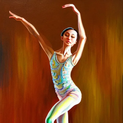 Image similar to painting of a peanut, intricate, high detail, dancing ballet, studio, mirrors, lighting